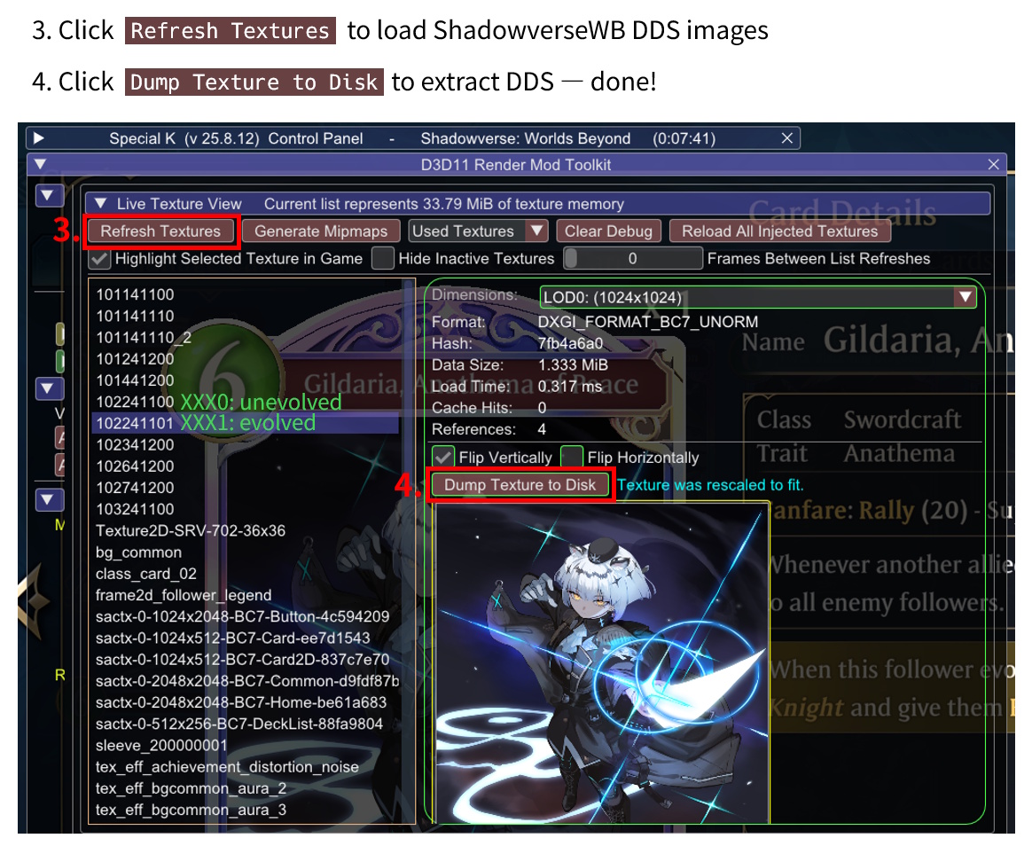 Extract DDS with Special K