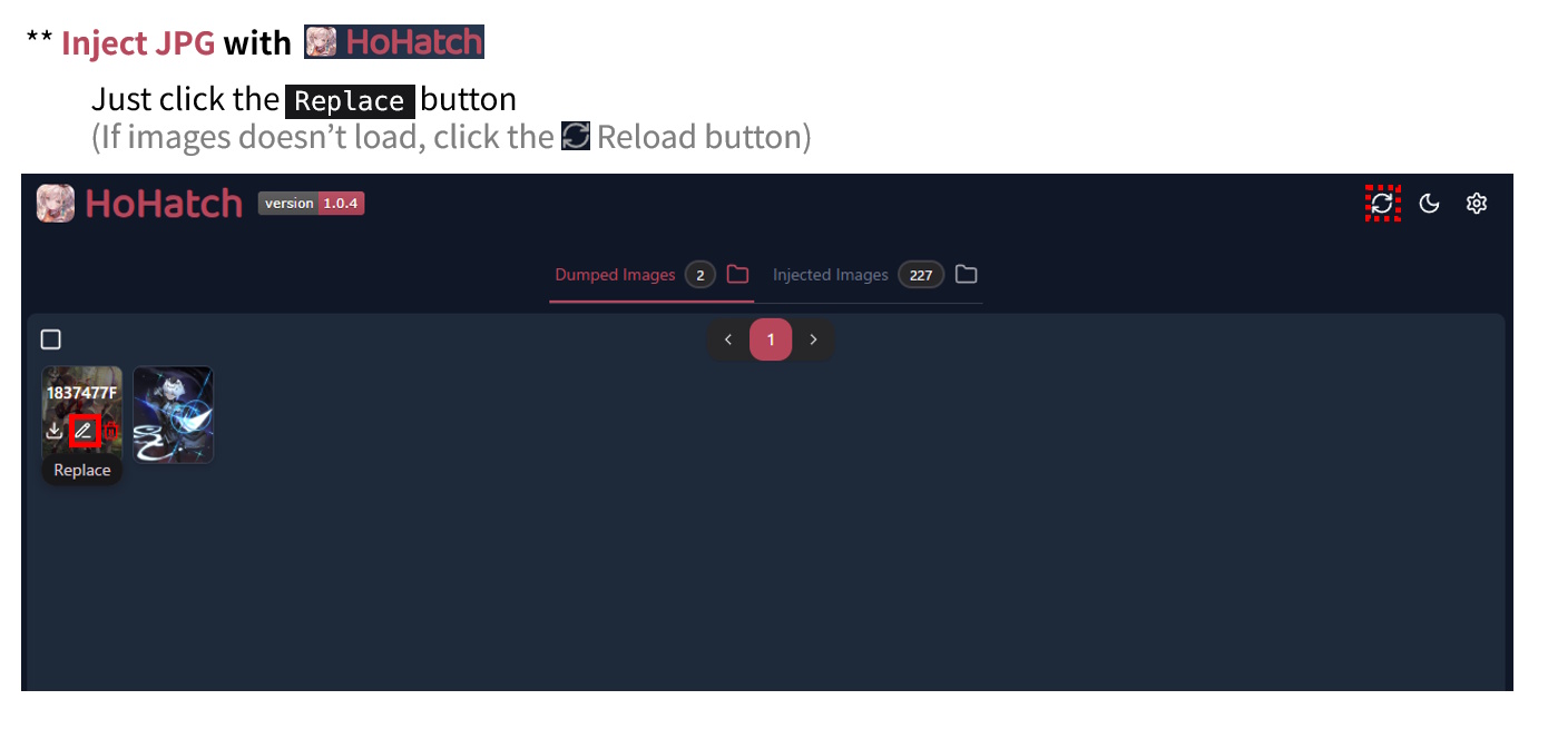 Inject JPG with HoHatch
